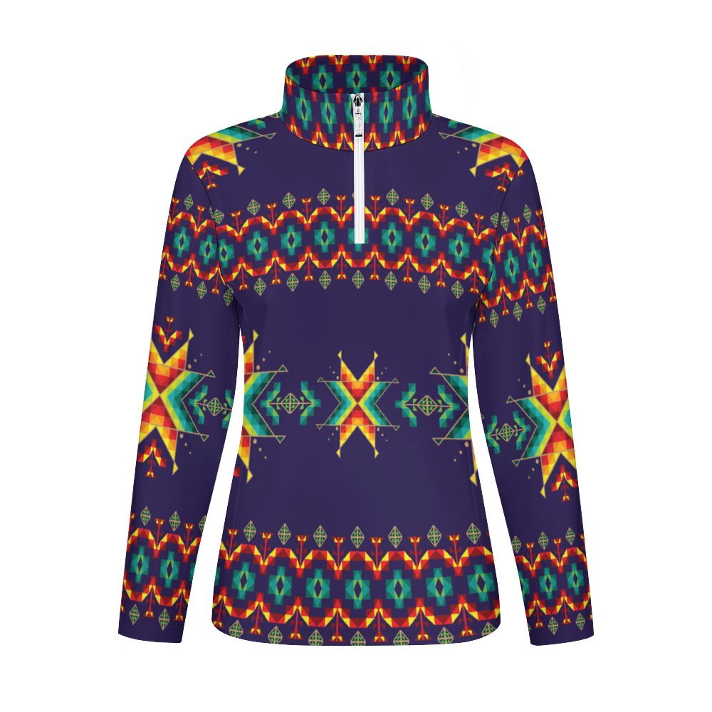 Dreams Of Ancestors Indigo Shade Long Sleeve Yoga Shirt