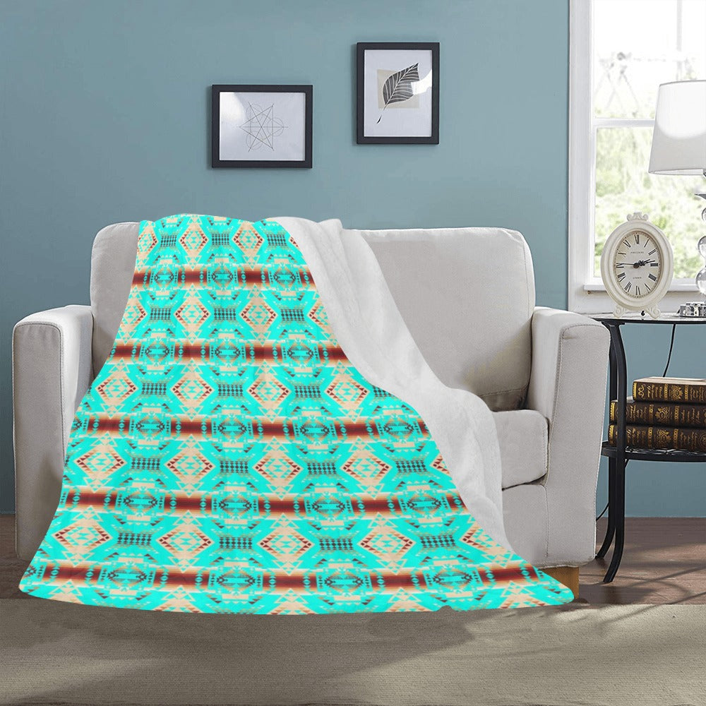 Gathering Earth Turquoise Ultra-Soft Micro Fleece Blanket 50"x60"