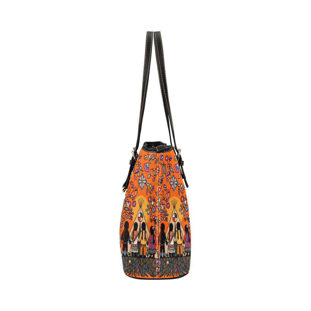 Rooted in Culture Large Leather Tote Bag