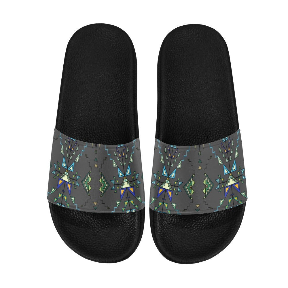 Bear Shield Dark Gray Women's Slide Sandals