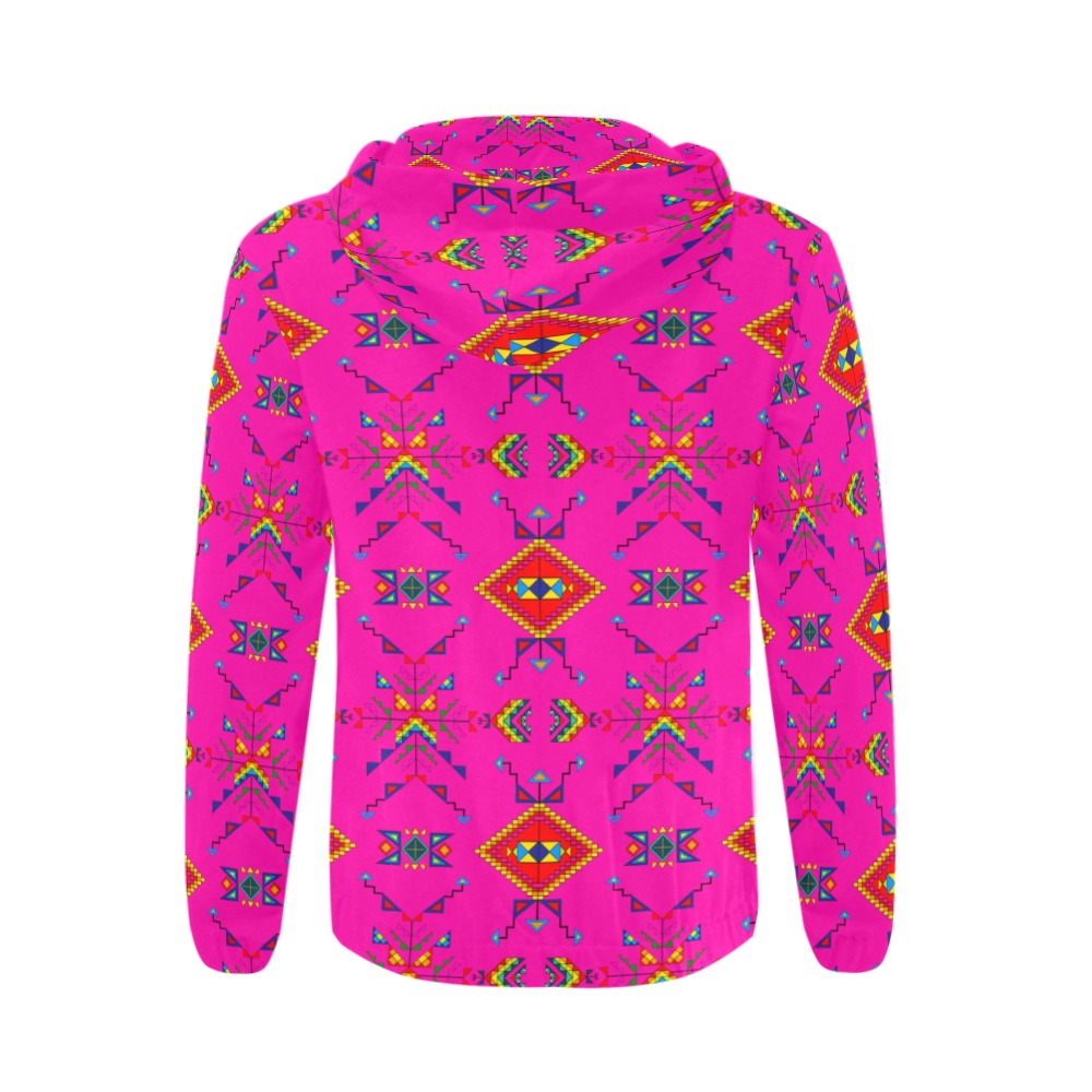 Buffalo Jump Pink Men's Zipper Hoodie
