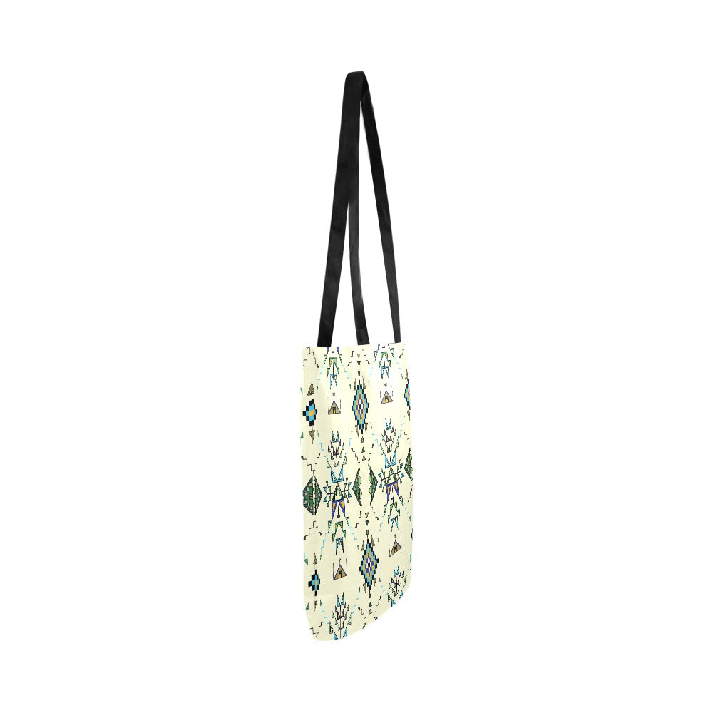 Bear Shield Cream Reusable Shopping Bag (Two sides)