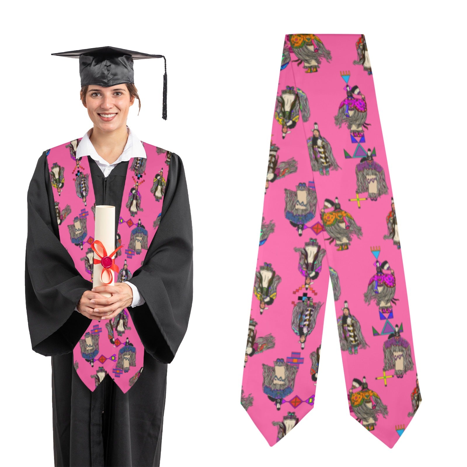 Women's Tradish Dancers Pink Graduation Stole