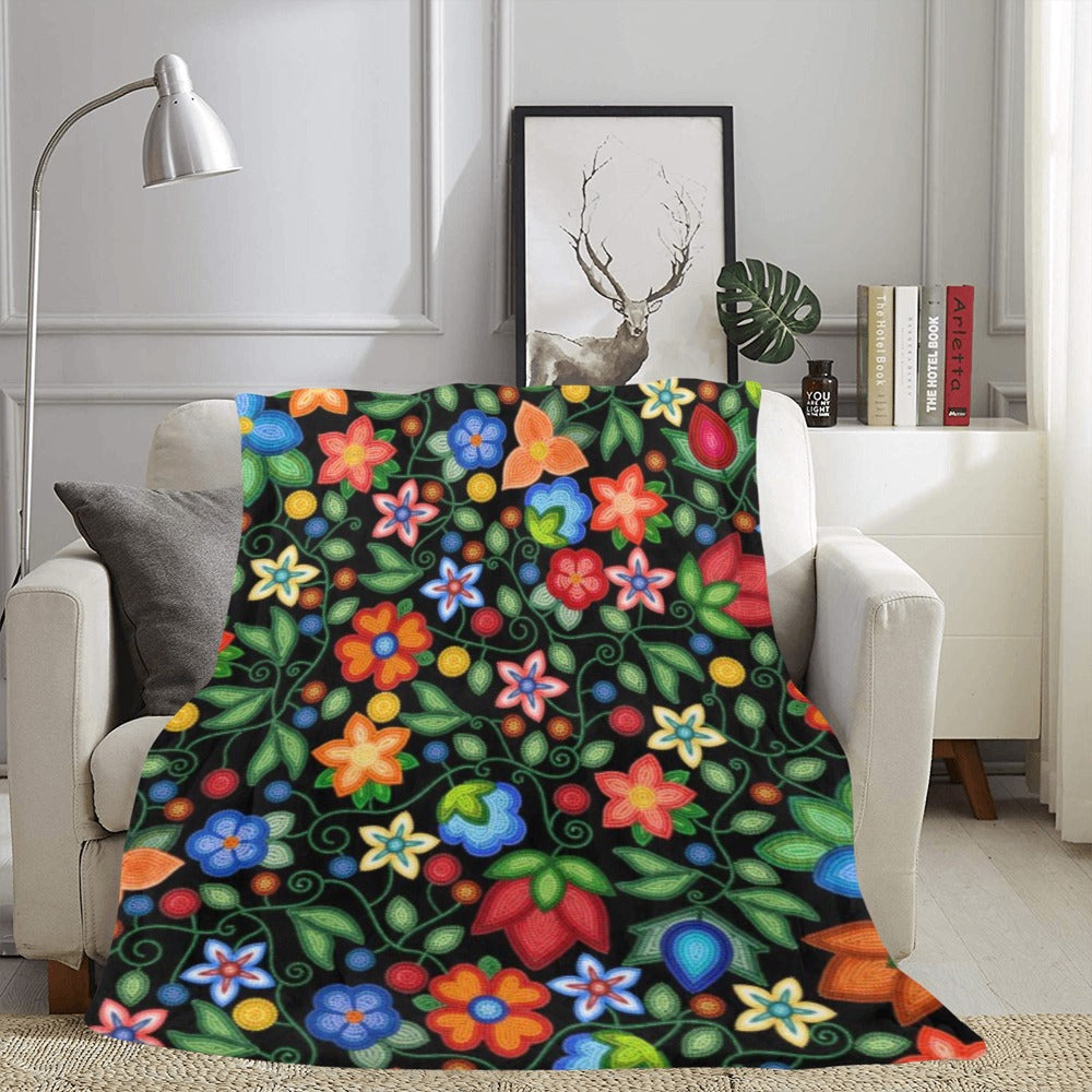 Morning Harmony Black Ultra-Soft Micro Fleece Blanket 60"x80"