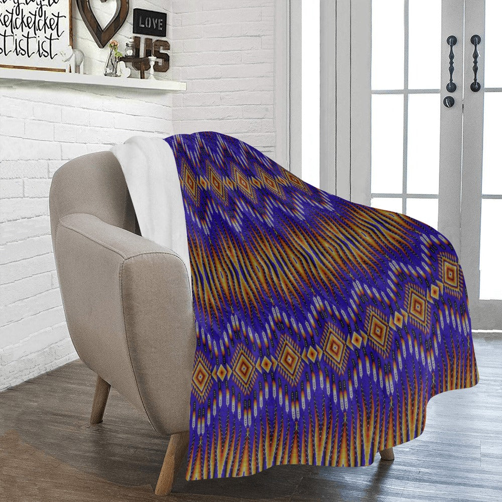Fire Feather Blue Ultra-Soft Micro Fleece Blanket 50"x60"
