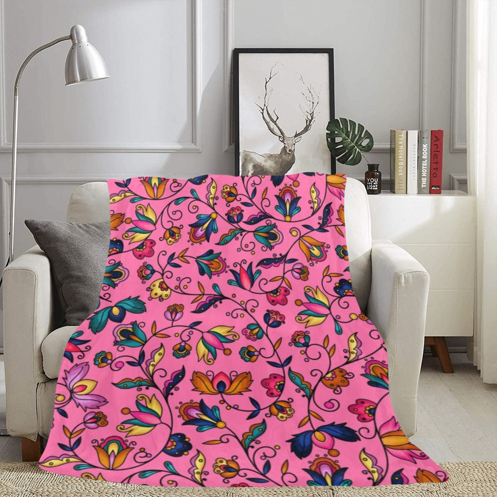 Copper Prairie Petals Pink Ultra-Soft Micro Fleece Blanket 60"x80"