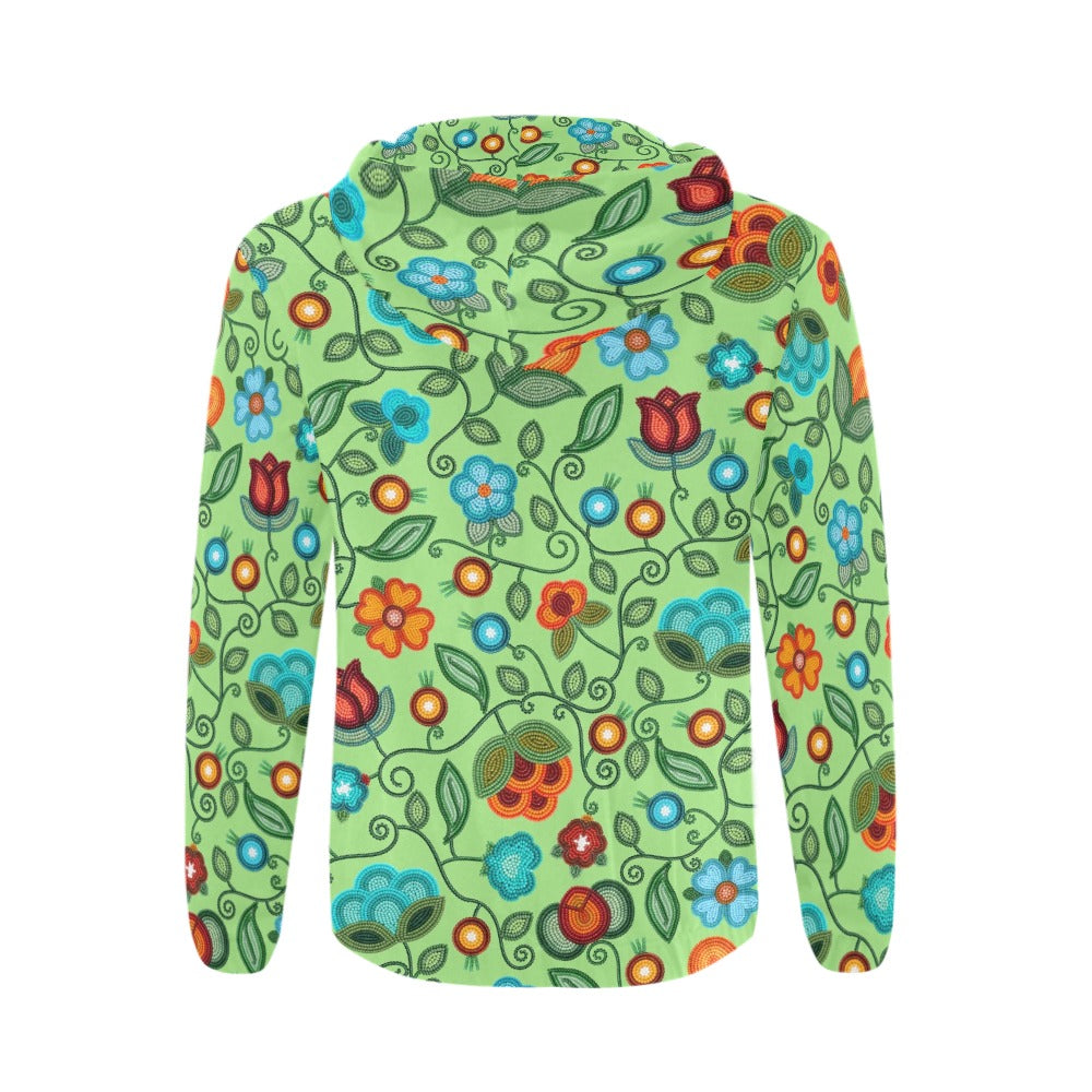 Prairie Fire Petals Sage Men's Zipper Hoodie