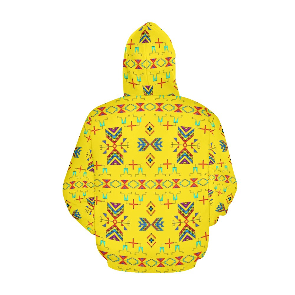 Rainy Chief Rainbow Yellow Hoodie for Women (USA Size)