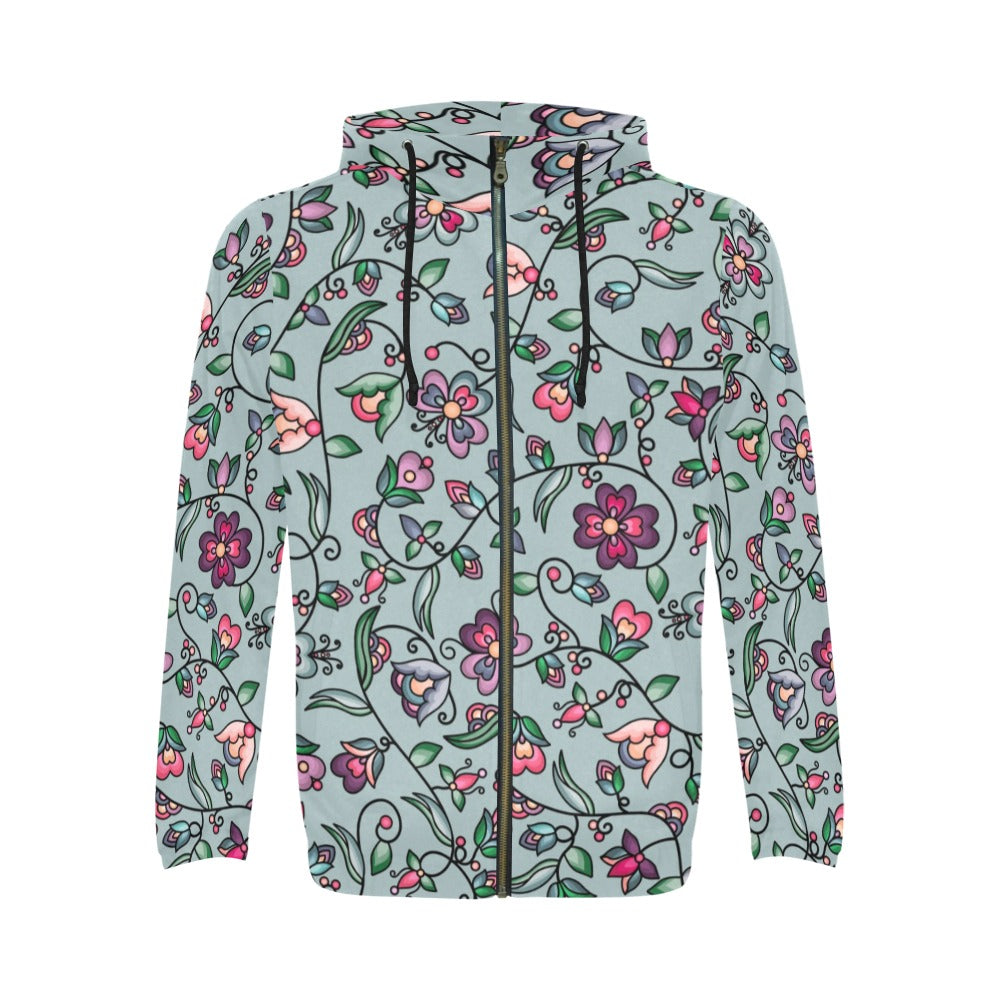 Amber Evening Garland Turquoise Men's Zipper Hoodie