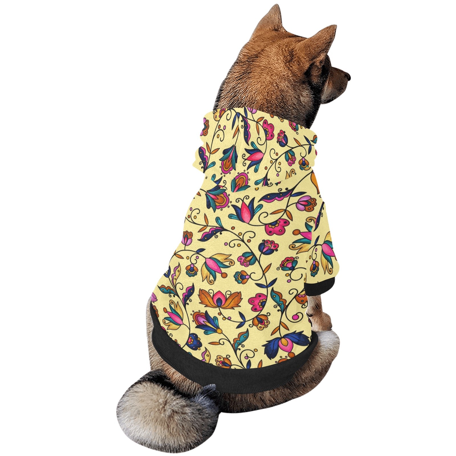 Copper Prairie Petals Yellow Pet Dog Hoodie