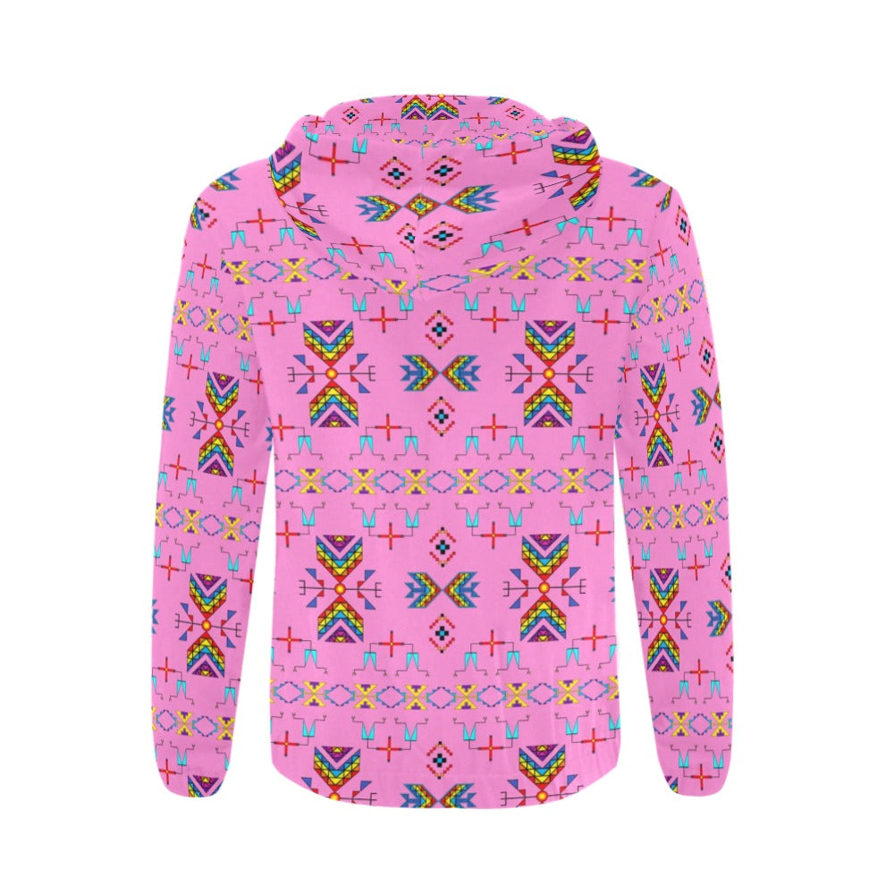 Rainy Chief Rainbow Blush Men's Zipper Hoodie
