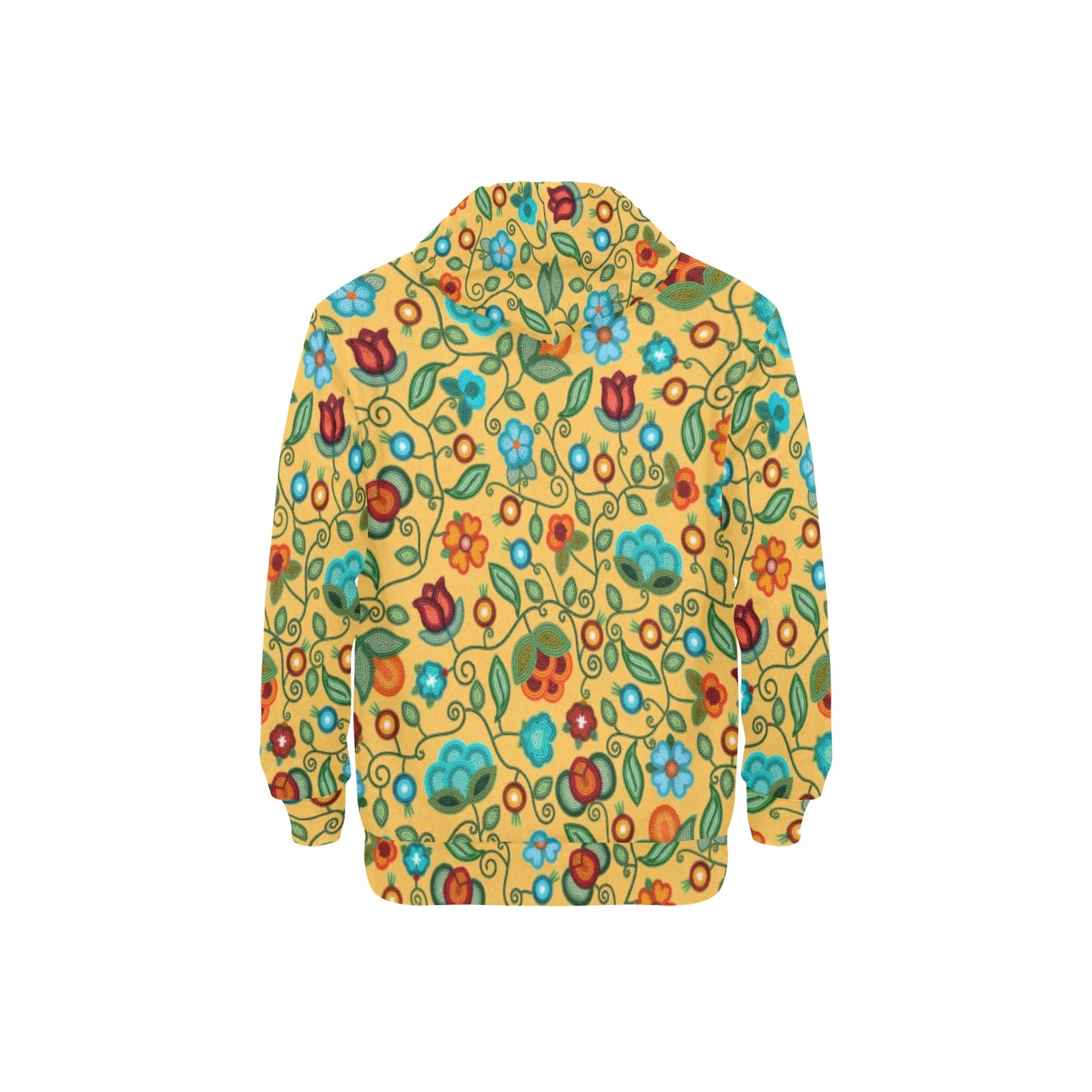 Prairie Fire Petals Honey Men's Long Sleeve Fleece Hoodie