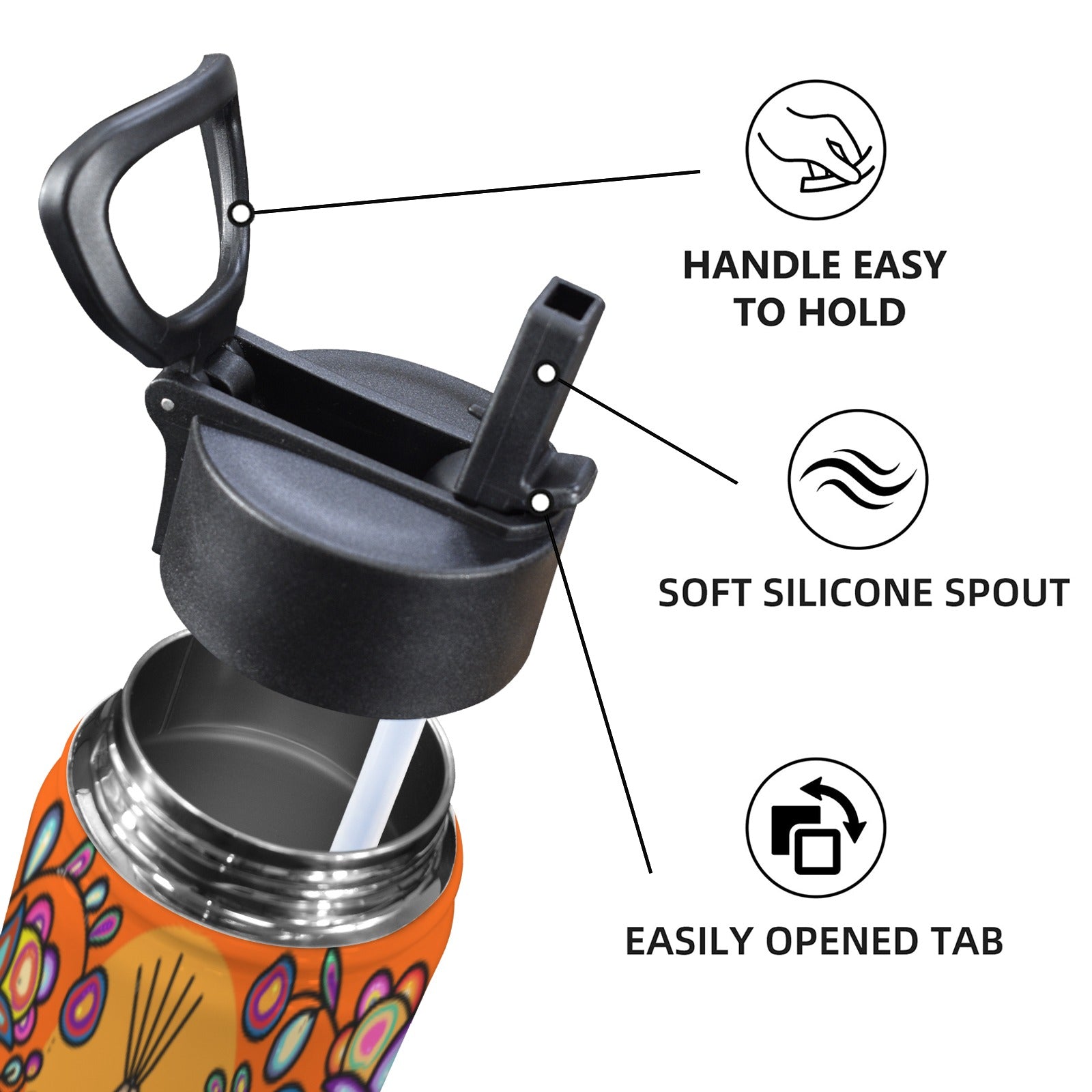Rooted in Culture 12oz Water Bottle with Straw