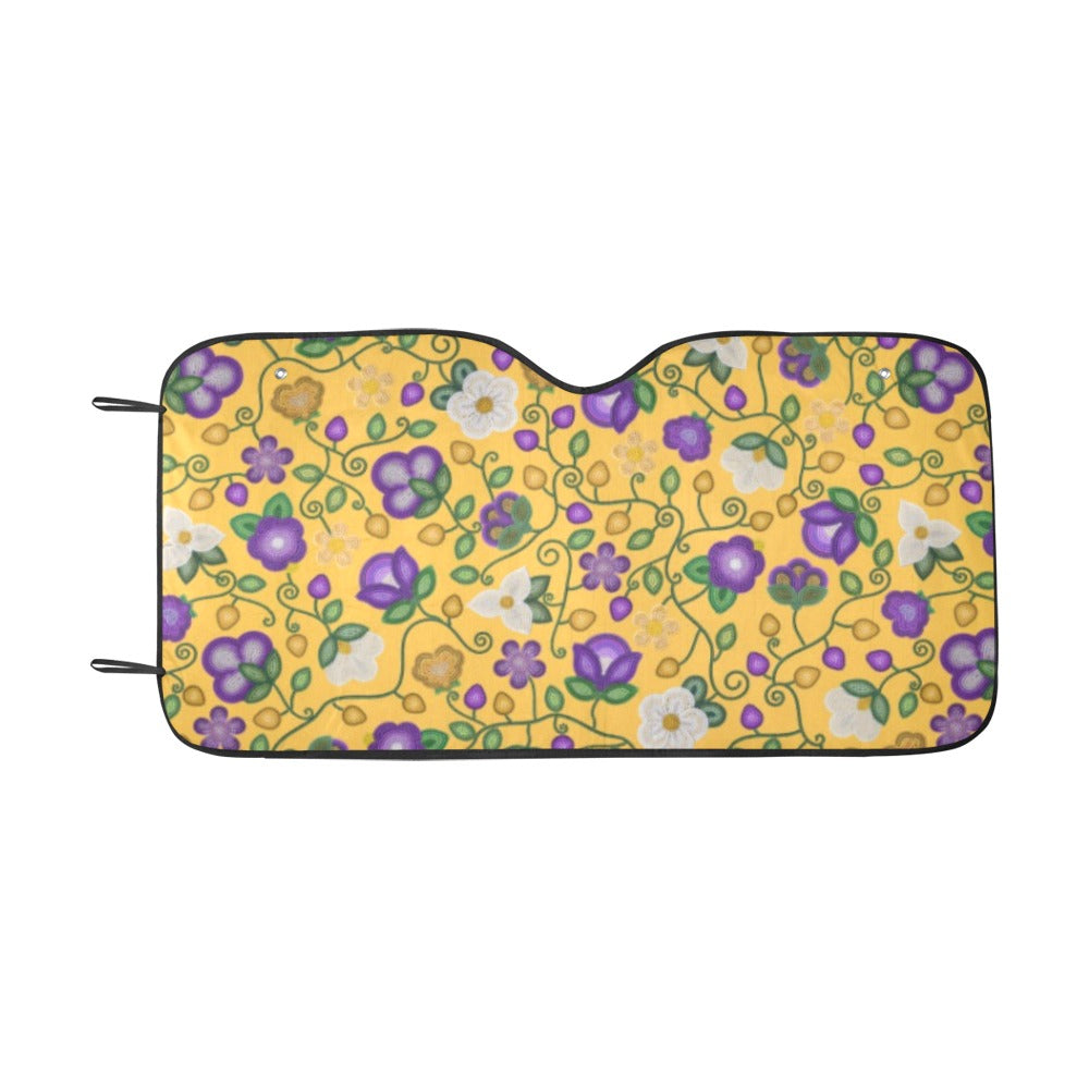 Midnight Moss Bloom Yellow Car Sun Shade 55"x30"