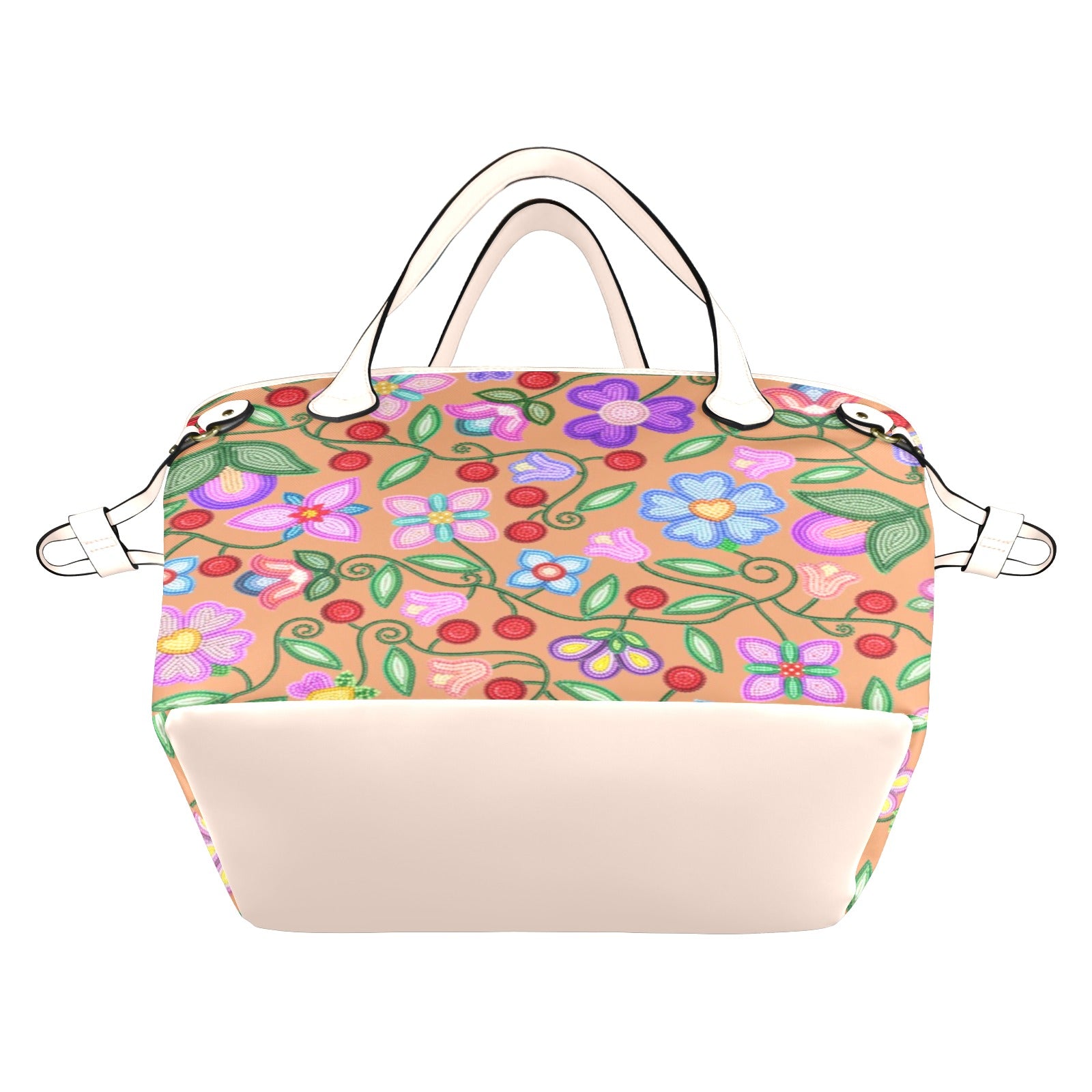Petal Harmony Terracotta Clover Canvas Tote Bag