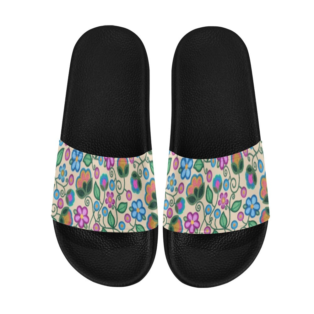 Turquoise Sunbeam Cream Women's Slide Sandals