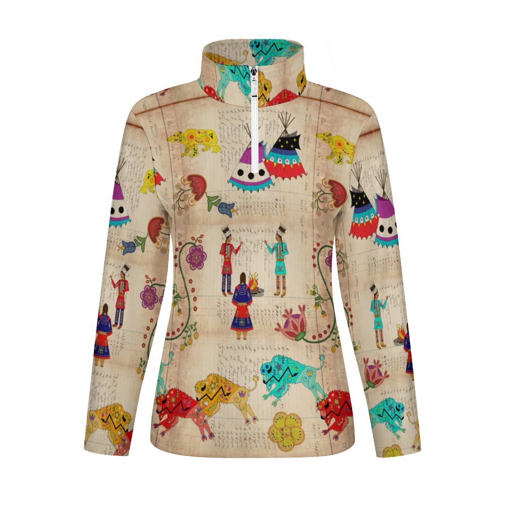 Floral Ledger Way of Life Long Sleeve Yoga Shirt