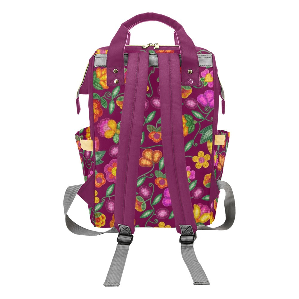 Boreal Bounty Dark Magenta Multi-Function Diaper Backpack/Diaper Bag