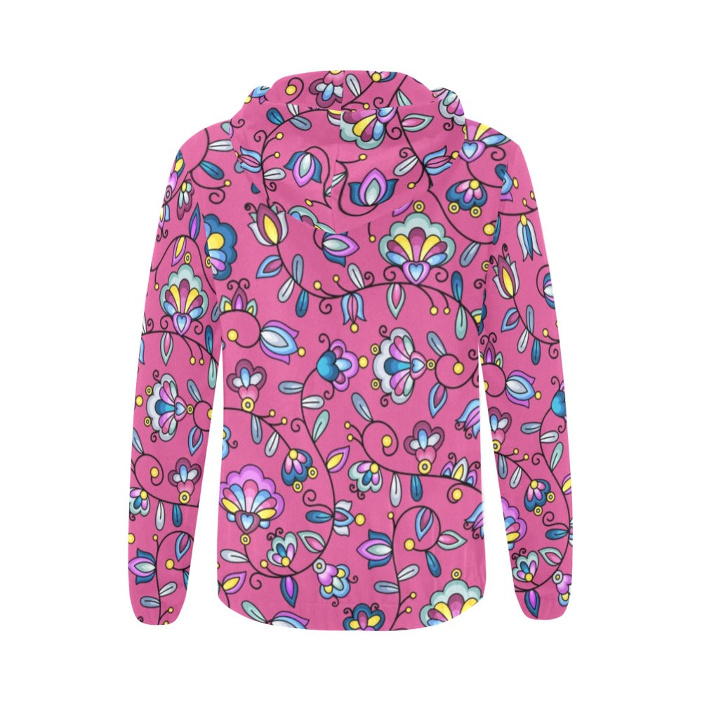 Autumn Bundle Blessing Pink Full Zip Hoodie for Women