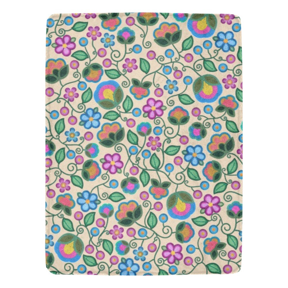Turquoise Sunbeam Cream Ultra-Soft Micro Fleece Blanket 60"x80"