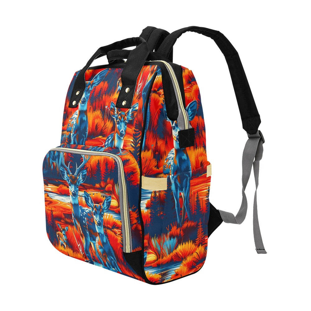 Deer Family Multi-Function Diaper Backpack/Diaper Bag