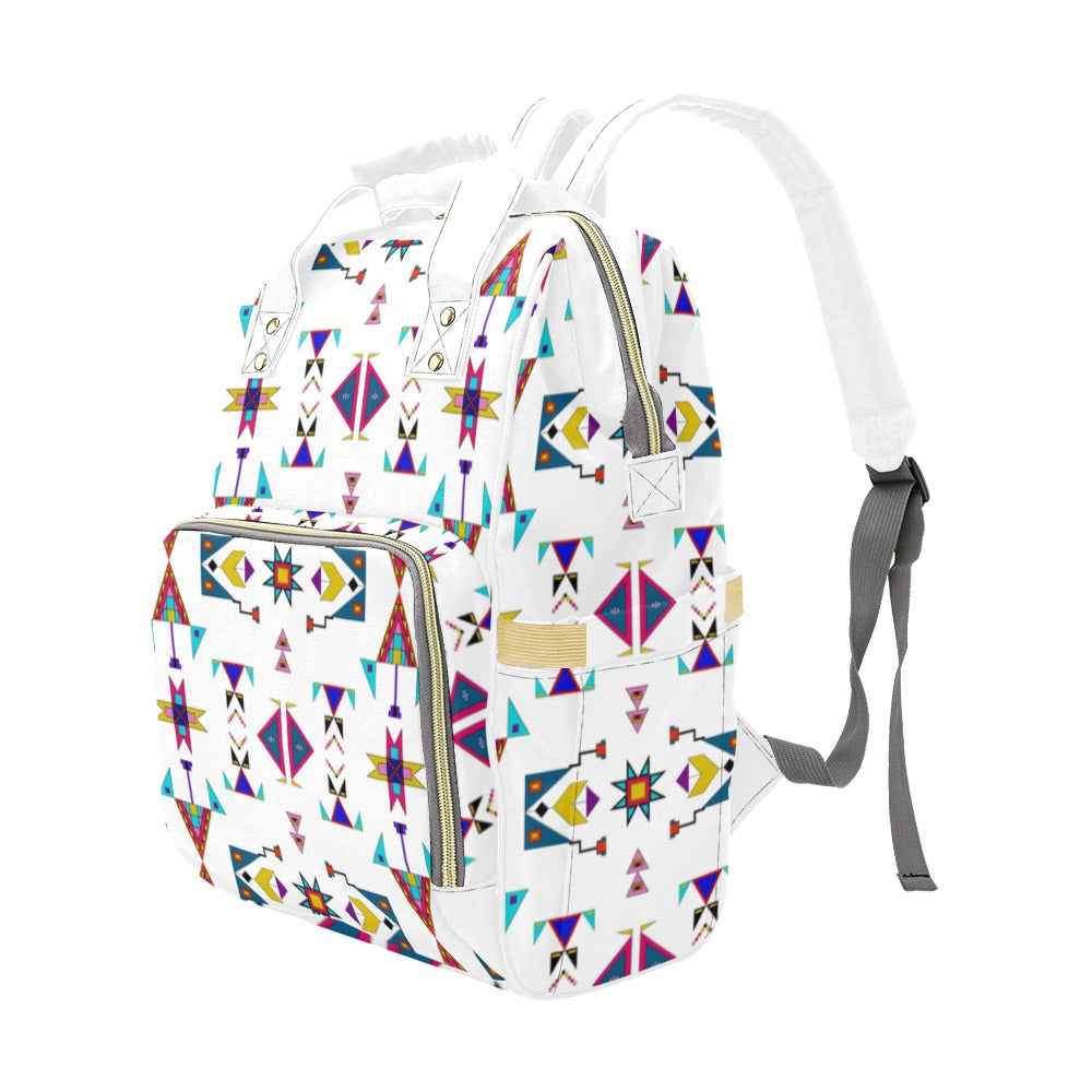 Enemy Territory White Multi-Function Diaper Backpack/Diaper Bag
