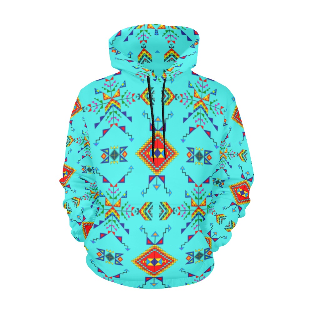 Buffalo Jump Turquoise Hoodie for Women (USA Size)