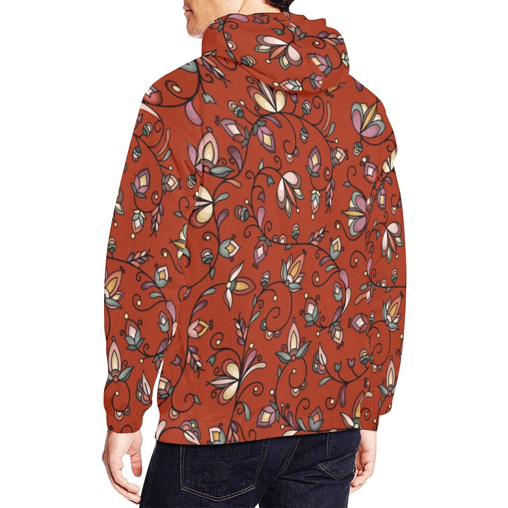 Burnt Sky Petals Red Hoodie for Men (USA Size)