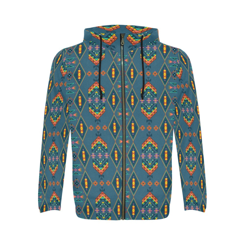 Travois Tipi Deep Lake Men's Zipper Hoodie