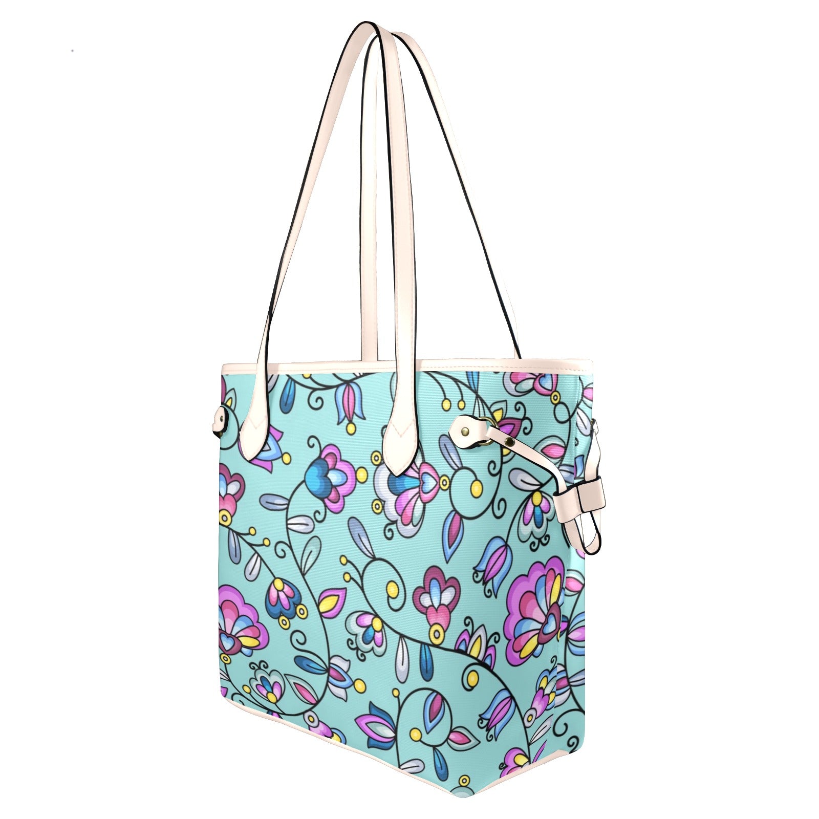 Autumn Bundle Blessing Turquoise Clover Canvas Tote Bag