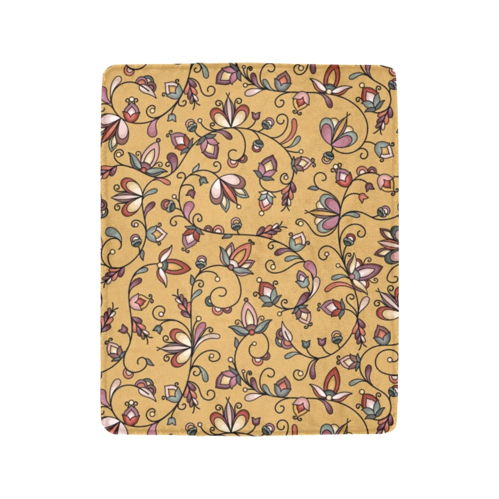 Burnt Sky Petals Gold Ultra-Soft Micro Fleece Blanket 40"x50"