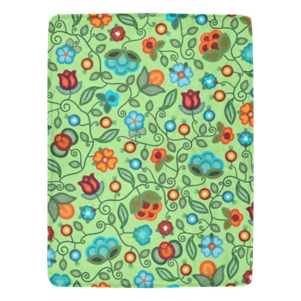 Prairie Fire Petals Sage Ultra-Soft Micro Fleece Blanket 60"x80"