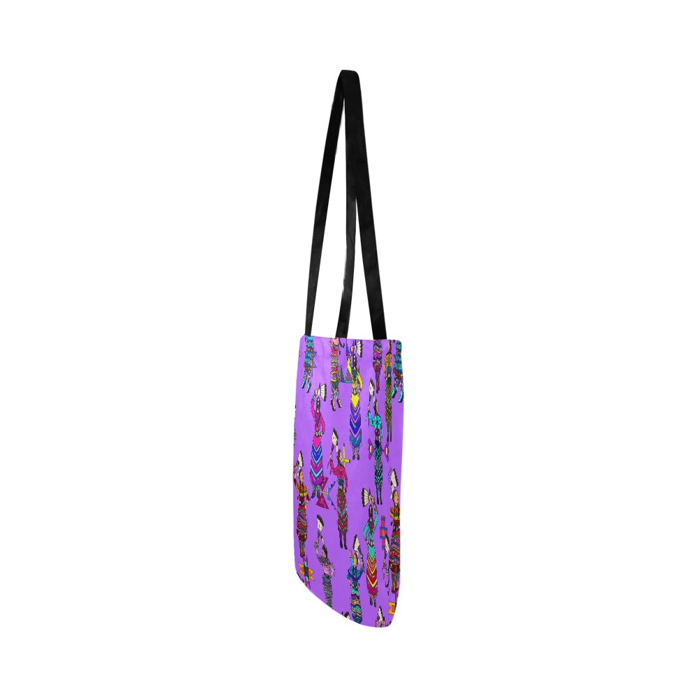 Women's Jingle Dancers Purple Reusable Shopping Bag (Two sides)