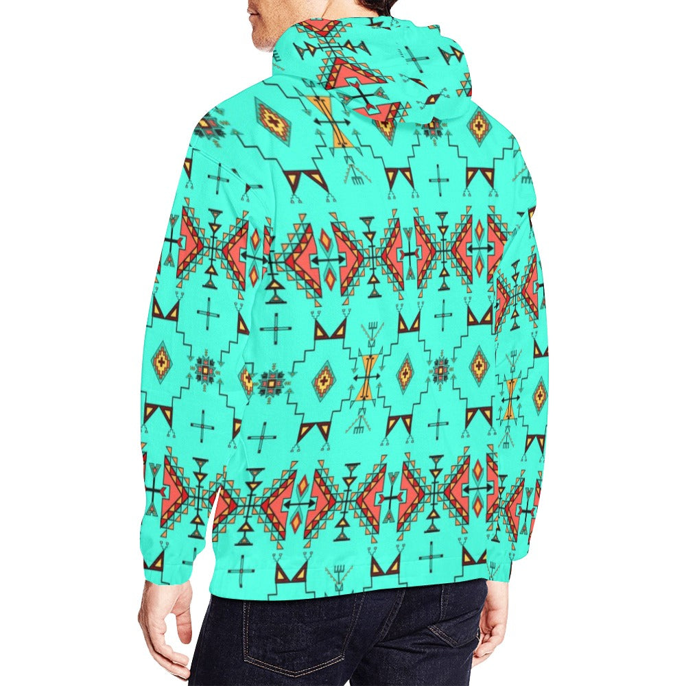 Thunder Flight Turquoise Hoodie for Men (USA Size)