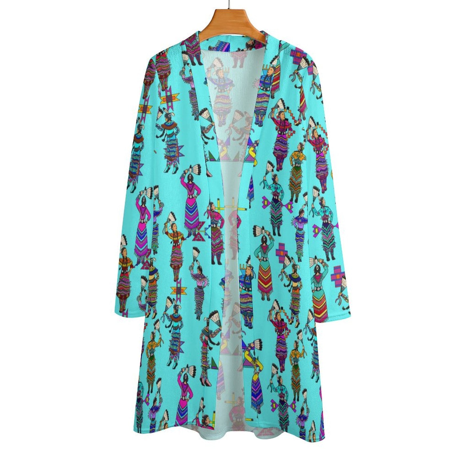 Women's Jingle Dancers Turquoise Cardigan