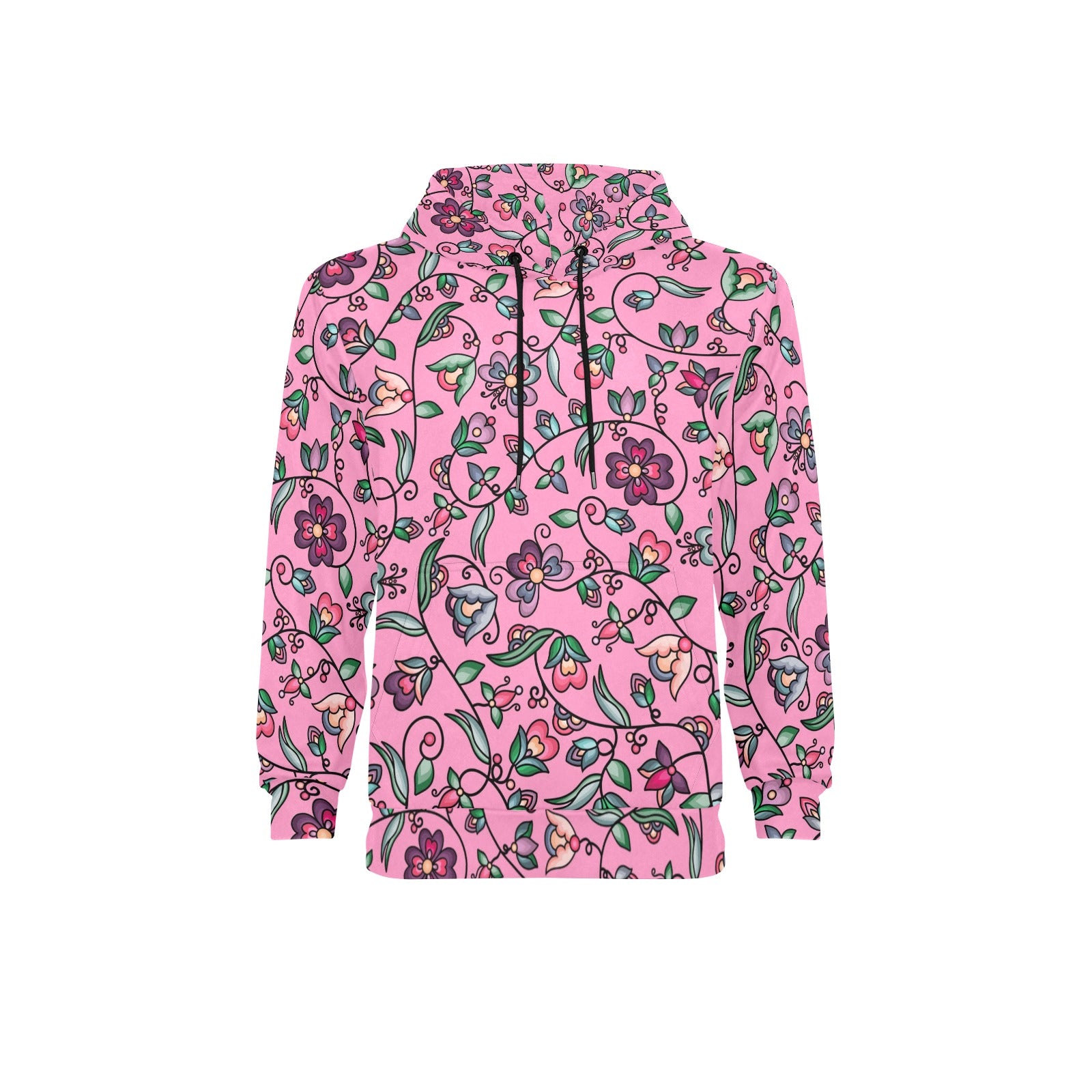 Amber Evening Garland Pink Men's Long Sleeve Fleece Hoodie