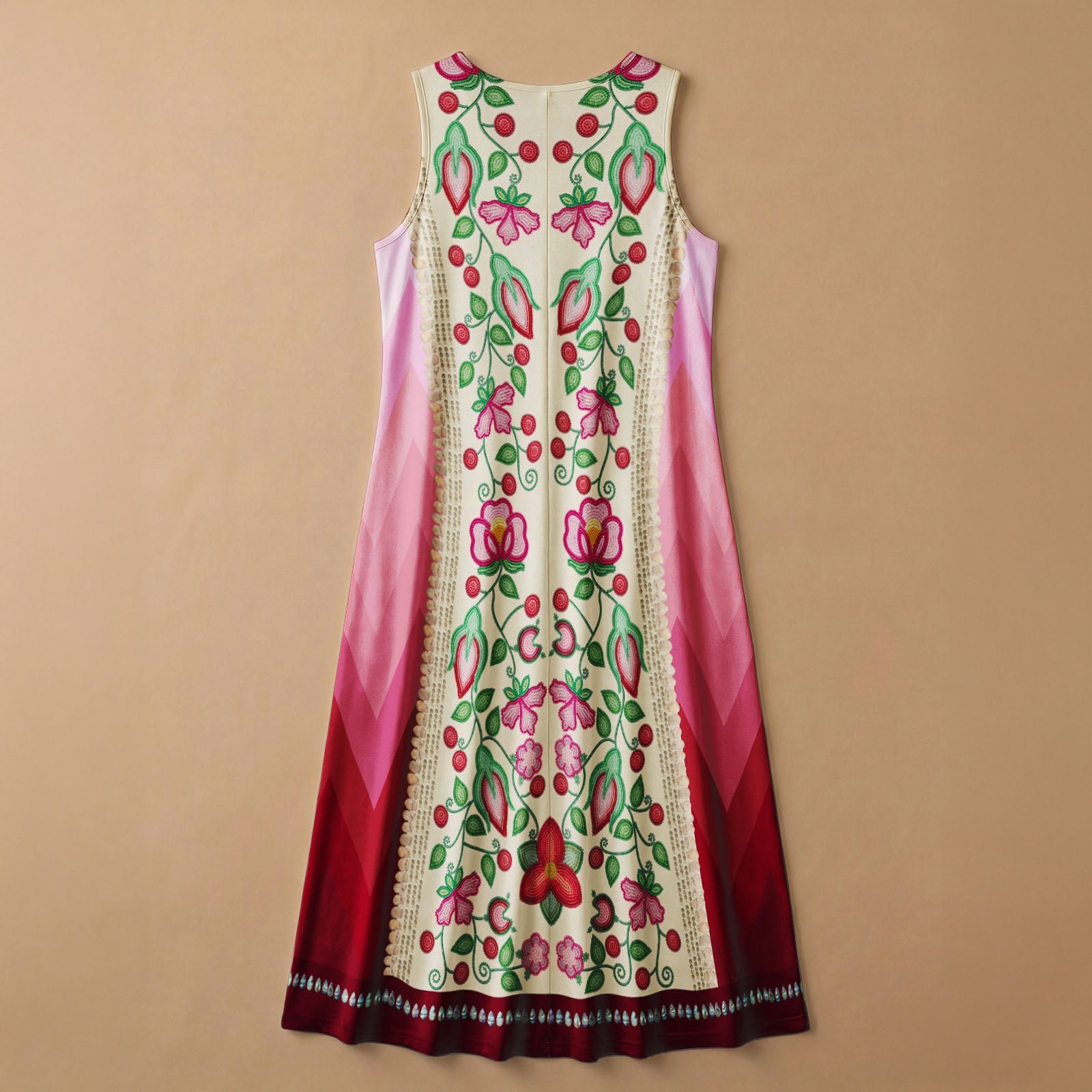 Beaded Offering Cream 1 Women's Sleeveless Long Dress