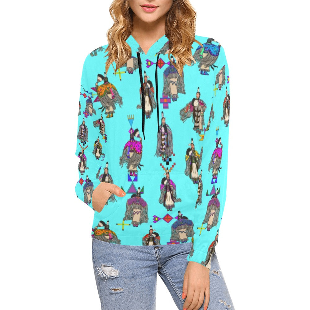 Women's Tradish Dancers Turquoise Hoodie for Women (USA Size)