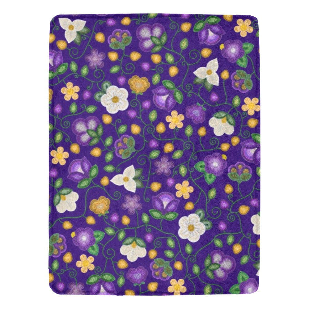 Midnight Moss Bloom Aubergine Ultra-Soft Micro Fleece Blanket 60"x80"