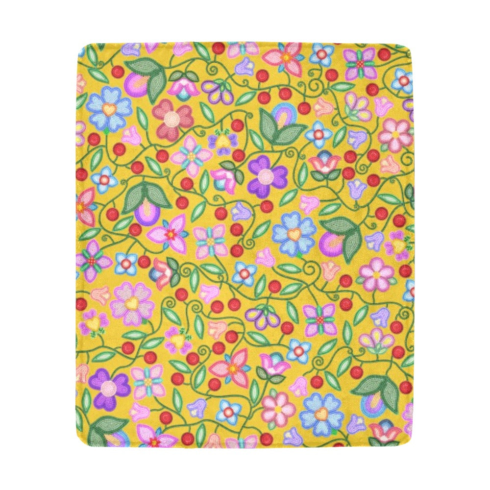 Petal Harmony Ochre Ultra-Soft Micro Fleece Blanket 50"x60"