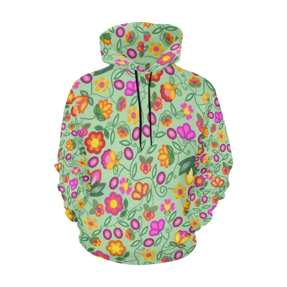 Boreal Bounty Green All Over Print Hoodie for Women (USA Size)