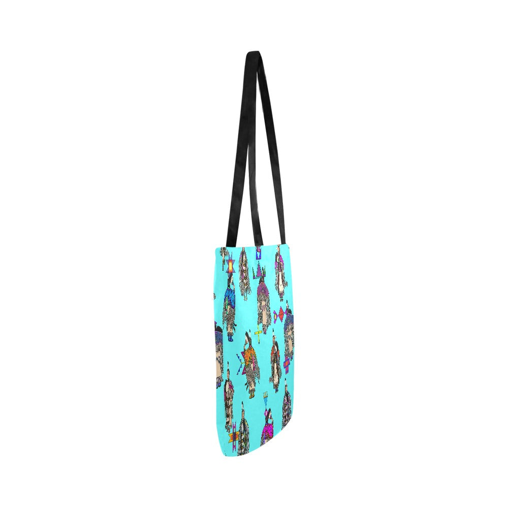 Women's Tradish Dancers Turquoise Reusable Shopping Bag (Two sides)