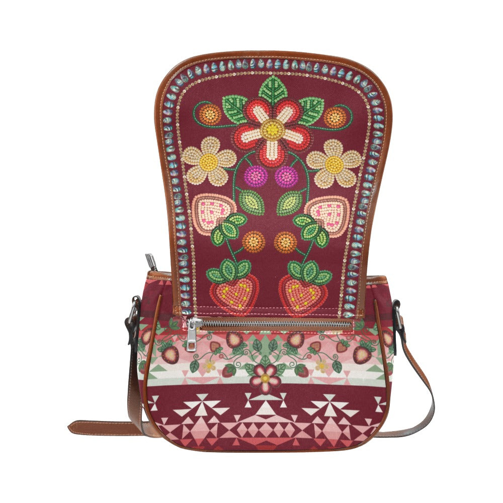 Sacred Berry Maroon Saddle Bag/Large