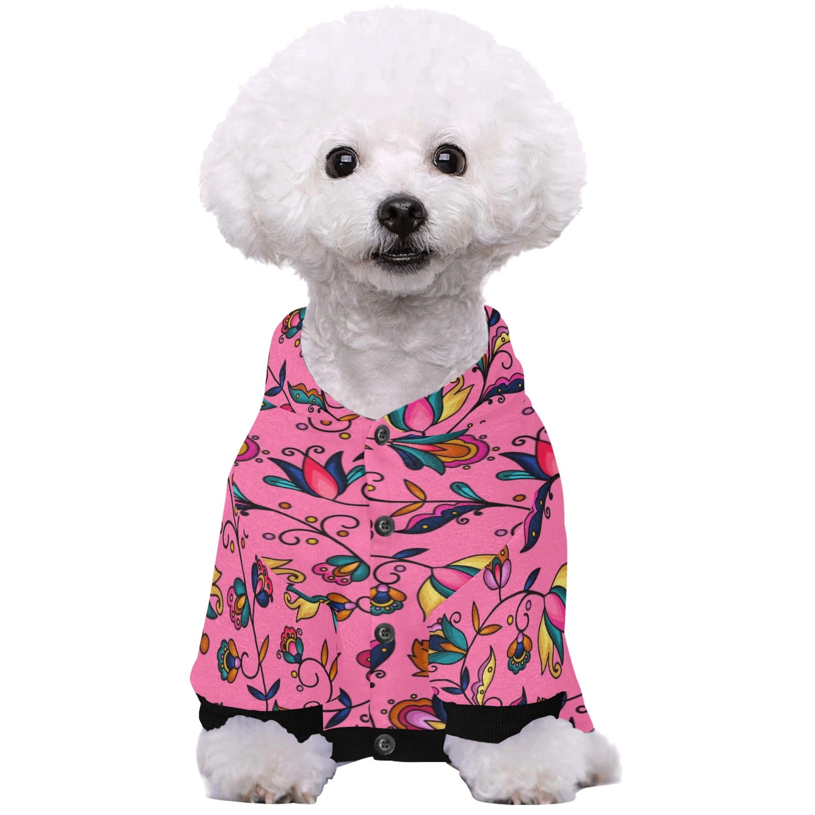 Copper Prairie Petals Pink Pet Dog Hoodie
