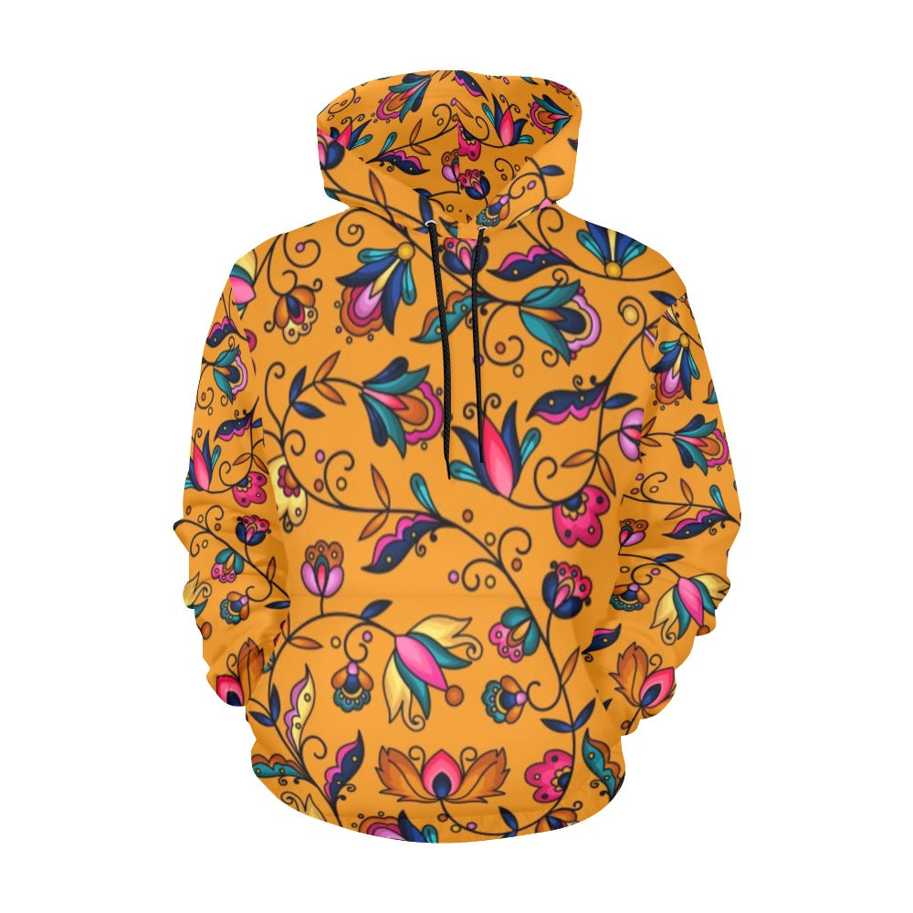 Copper Prairie Petals Orange Hoodie for Men (USA Size)