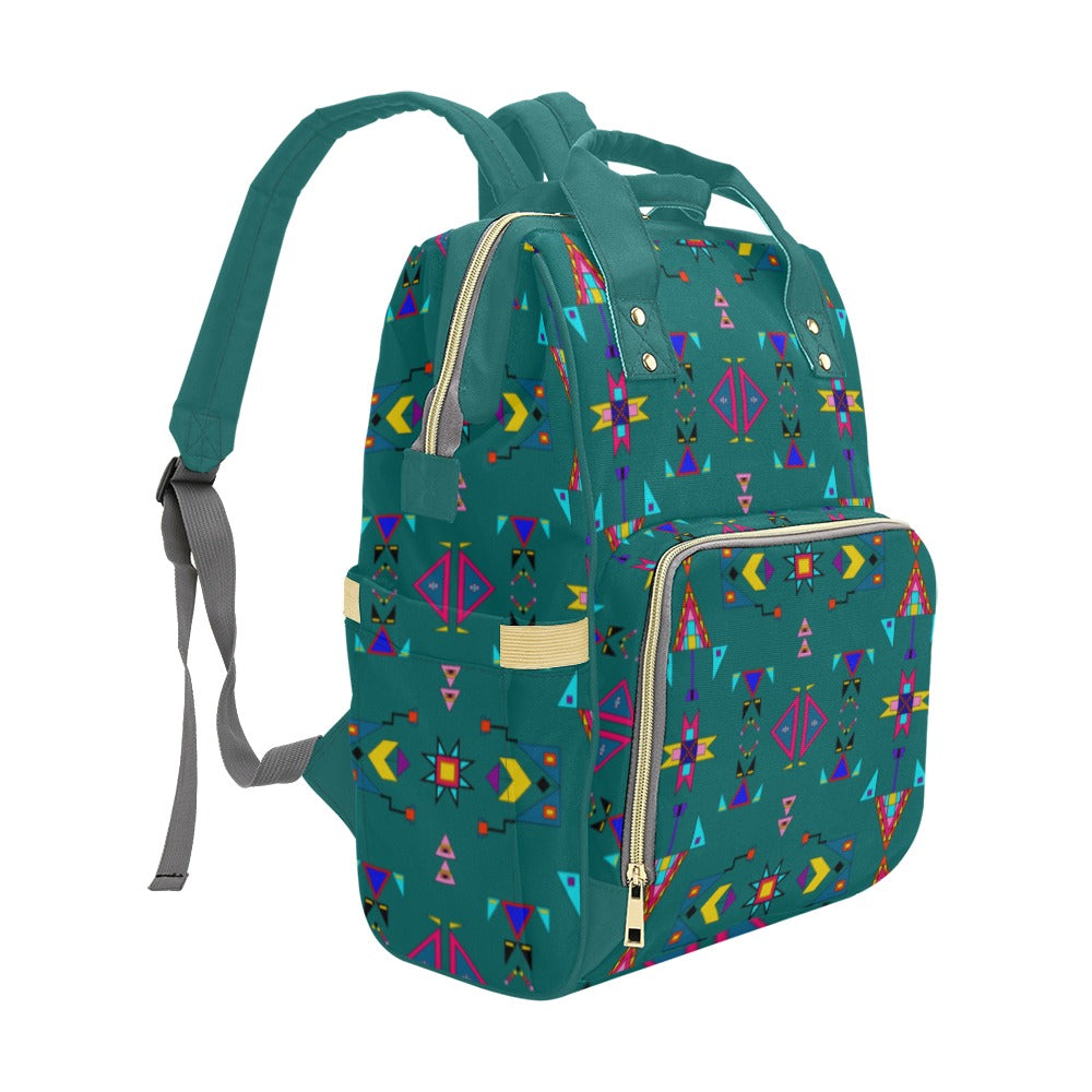 Enemy Territory Teal Multi-Function Diaper Backpack/Diaper Bag