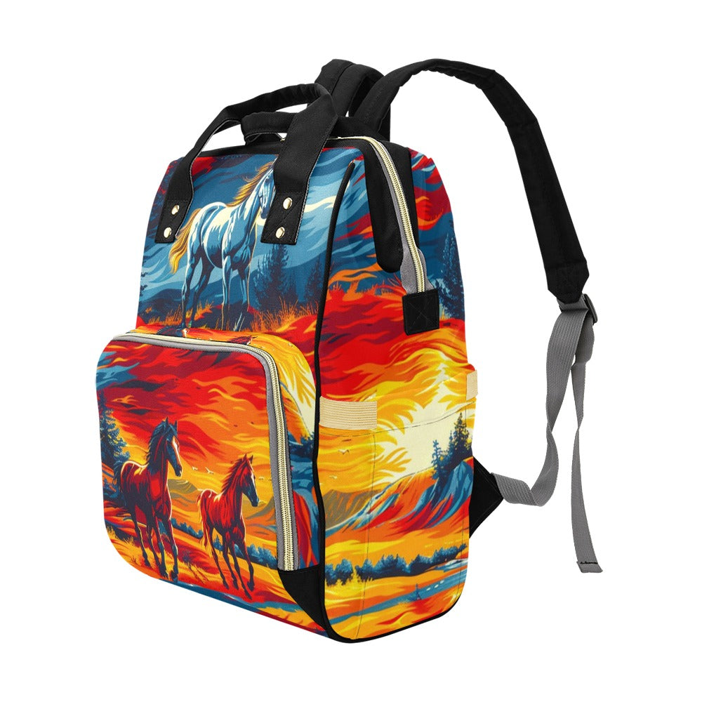 Wild Horses Multi-Function Diaper Backpack/Diaper Bag