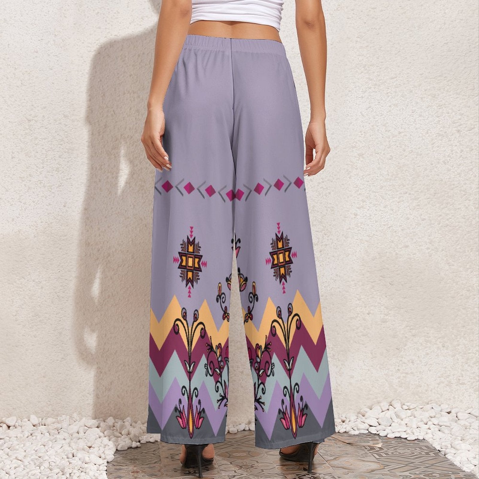 Crimson Drift Petals Ribbon Pant