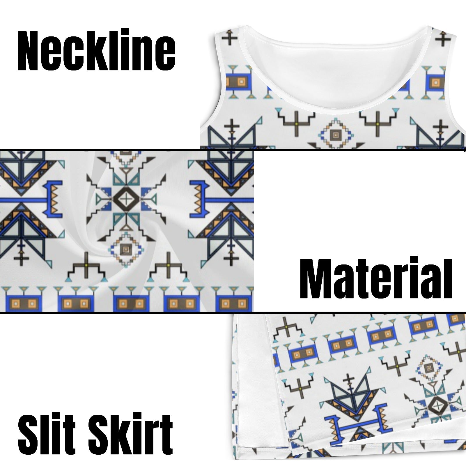 Eagle Strike White Phaedra Sleeveless Open Fork Long Dress