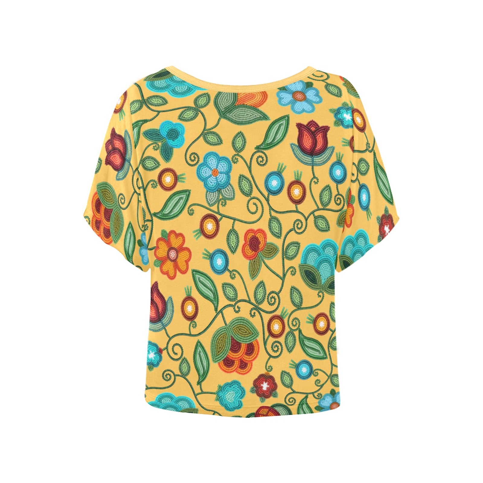 Prairie Fire Petals Honey Women's Batwing-Sleeved Blouse T-shirt